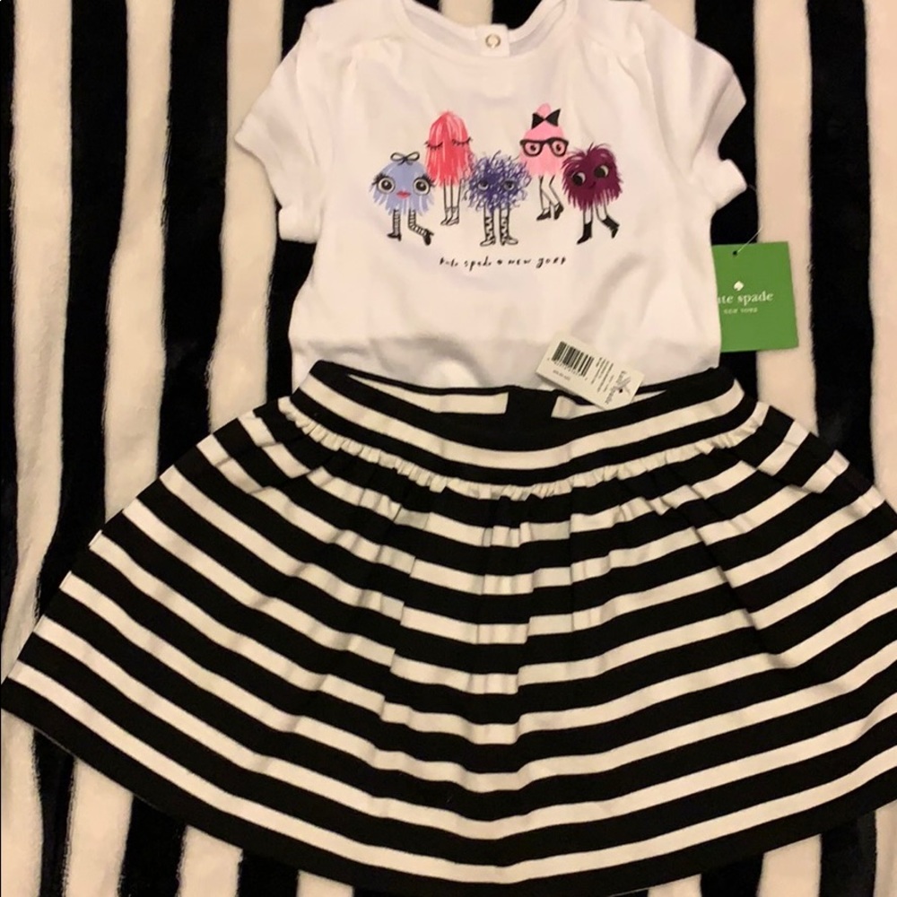 NWT Kate Spade Babies Monster Skirt Set 12 Months